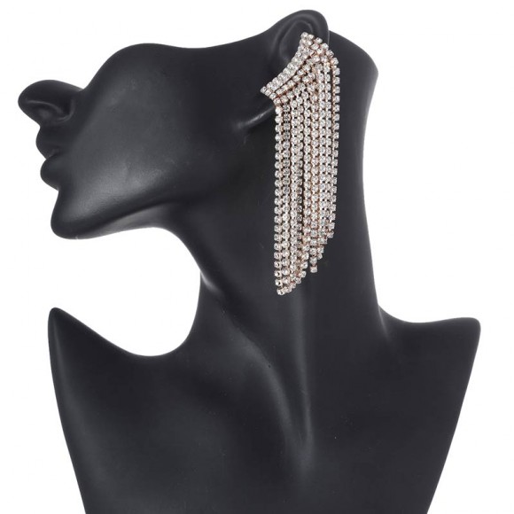 Сережки кафи з кристалами Довгі