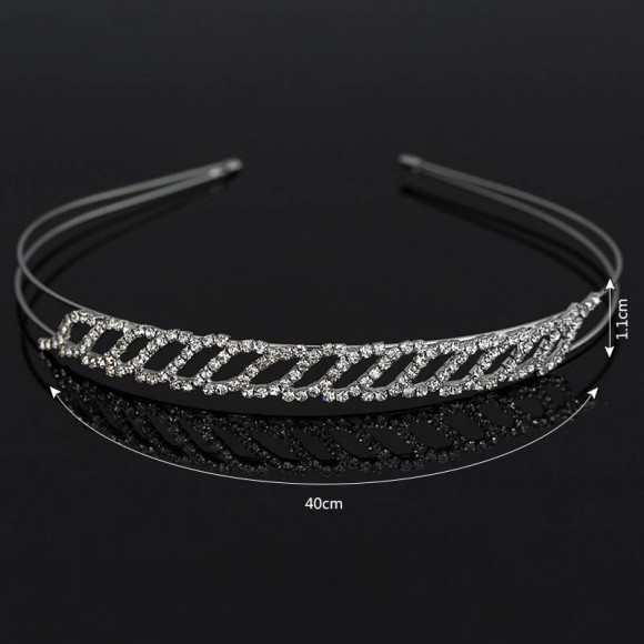 Обруч на голову з кристалами Пелюсток