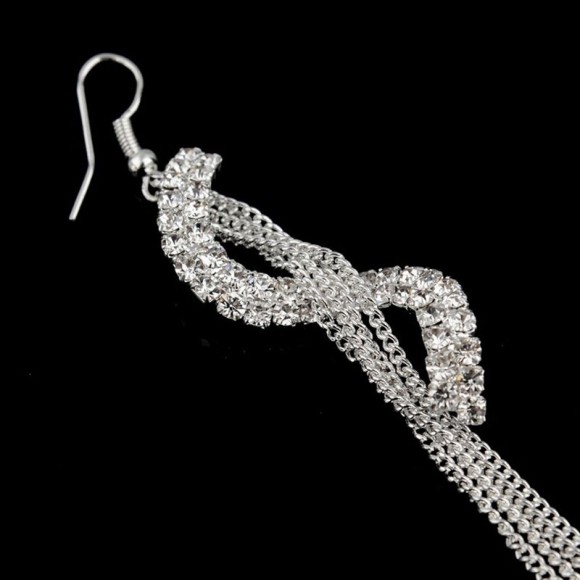 Сережки довгі Elegant S-Shape із кристалами Сережки довгі Elegant S-Shape із кристалами