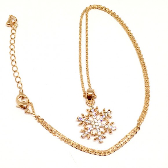 Кулон с цепочкой Снежинка Зима