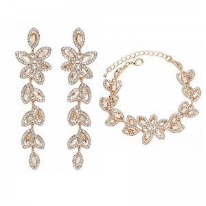 Набор украшений Кристальный лист: серьги и браслет Набор украшений Кристальный лист: серьги и браслет