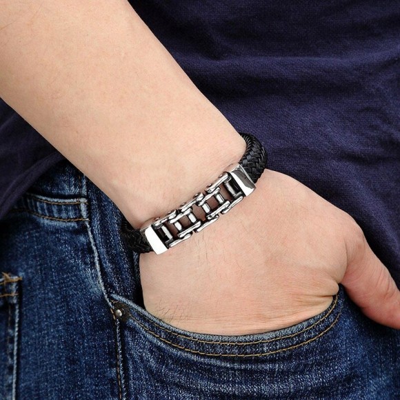 Мужской браслет из кожи "Механика" Мужской браслет из кожи "Механика"