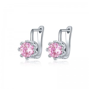 Серьги с английский замком Цветной фианит