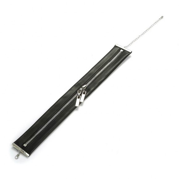 Шкіряний чокер із блискавкою Zipper