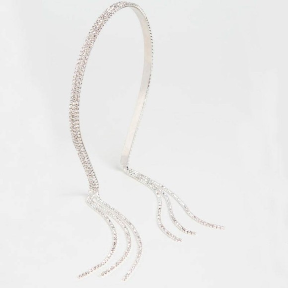 Обруч на голову звисаюча кристальна тонка доріжка