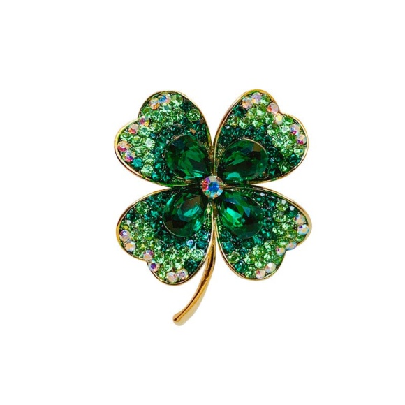 Брошь зеленый клевер Брошь зеленый клевер