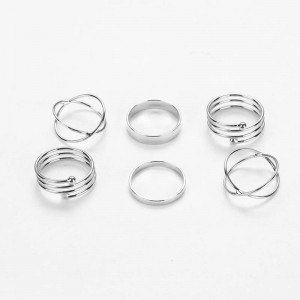 Кольца на фаланги пальцев Mujer золотистого цвета (6 шт) Кольца на фаланги пальцев Mujer золотистого цвета (6 шт)