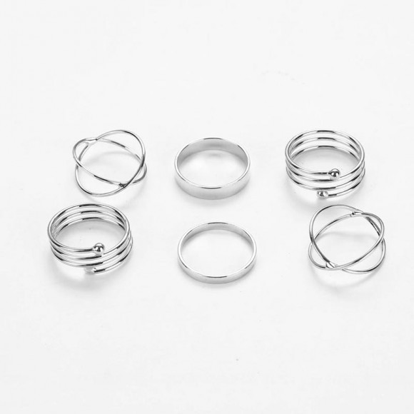 Кольца на фаланги пальцев Mujer золотистого цвета (6 шт)