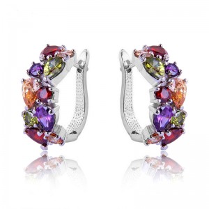 Сережки з камінням Multicolor Zircon