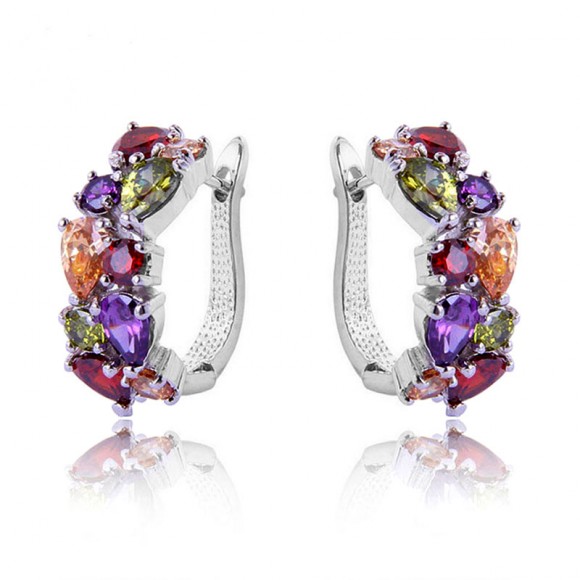 Сережки з камінням Multicolor Zircon Сережки з камінням Multicolor Zircon