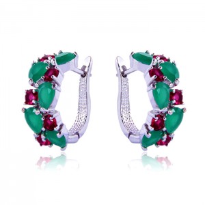 Серьги с камнями Multicolor Zircon