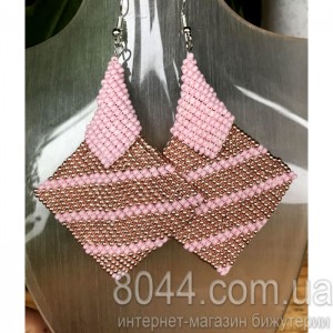 Серьги из бисера Ромбы Серьги из бисера Ромбы