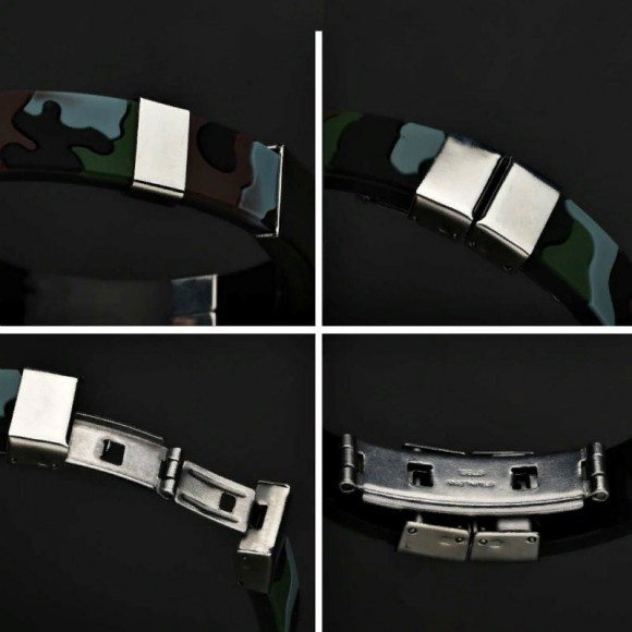 Браслет из каучука и стали Армейский Браслет из каучука и стали Армейский