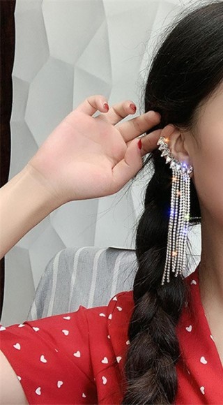 Серьги каффы Кристальные нити