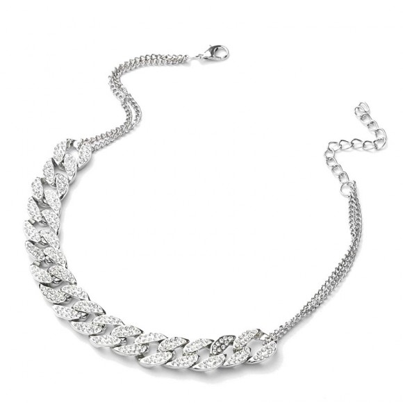 Чокер ланцюжок з кристалами