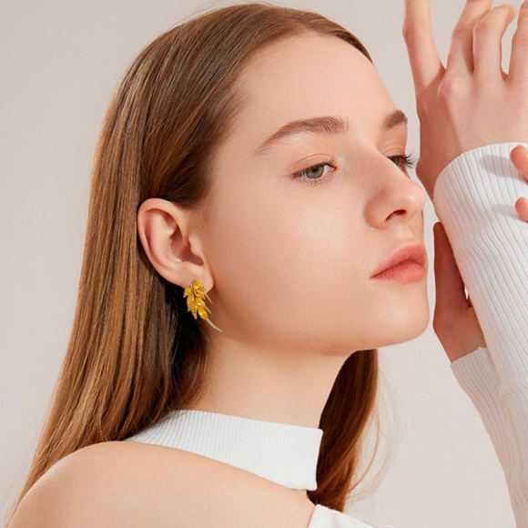 Серьги гвоздики колосок Пшеница