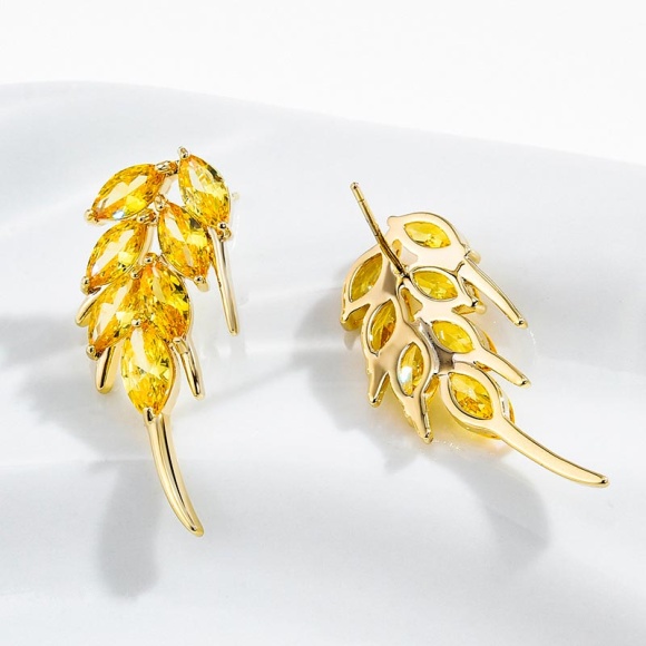 Серьги гвоздики колосок Пшеница