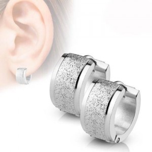 Сережки кільця із сталі Spikes рифлені SE7080