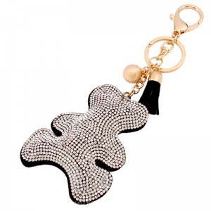 Брелок на сумку Ведмедик із кристалами сваровськи