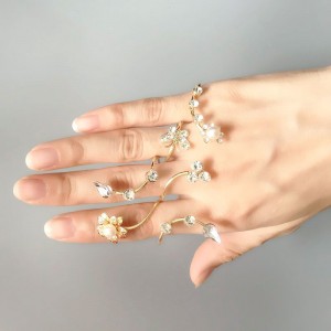 Набор двойных колец Rhinestone flower Набор двойных колец Rhinestone flower