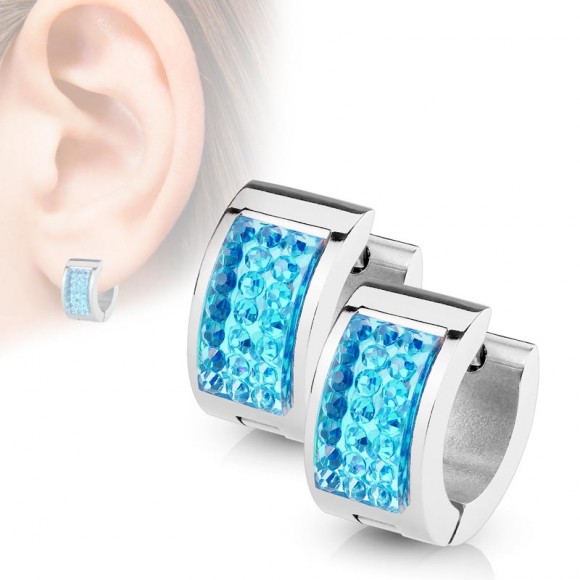 Серьги кольца из стали Spikes с кристаллами SE7077 Серьги кольца из стали Spikes с кристаллами SE7077