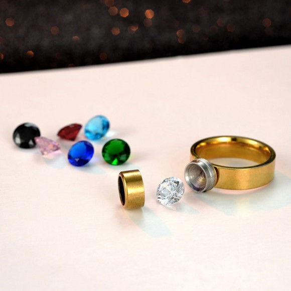 Кольцо Seven Colors cо сменным кристаллом золотое Кольцо Seven Colors cо сменным кристаллом золотое