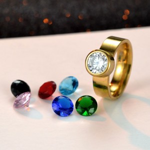 Кольцо Seven Colors cо сменным кристаллом золотое Кольцо Seven Colors cо сменным кристаллом золотое