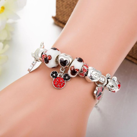 Браслет в стиле пандора Микки Маус Браслет в стиле пандора Микки Маус
