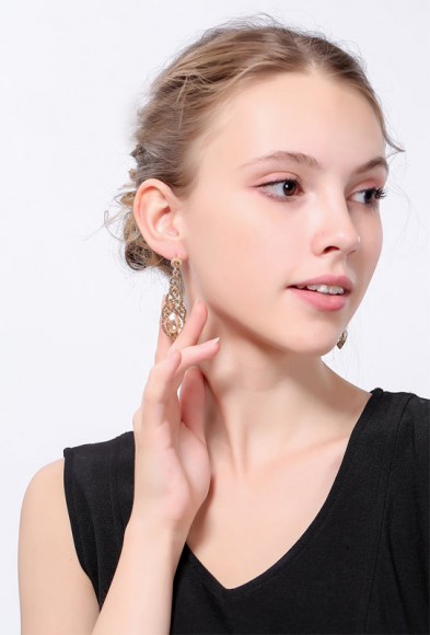 Вечерние серьги с камнями Nicole