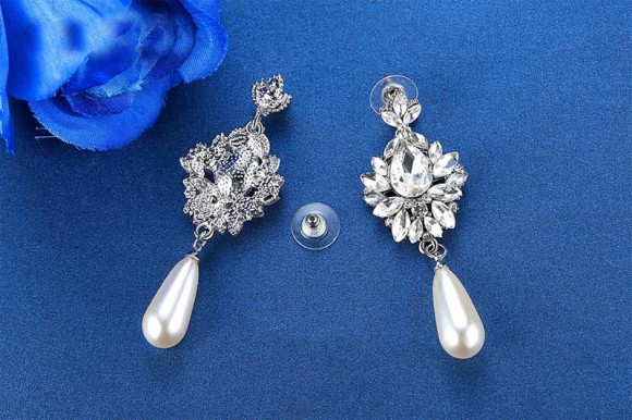 Свадебные серьги Жемчужная капля