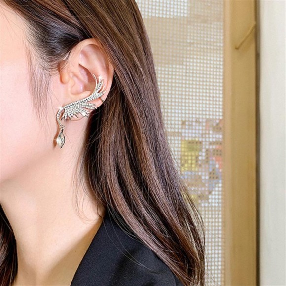 Серьги каффы Крылья с кристаллами Серьги каффы Крылья с кристаллами