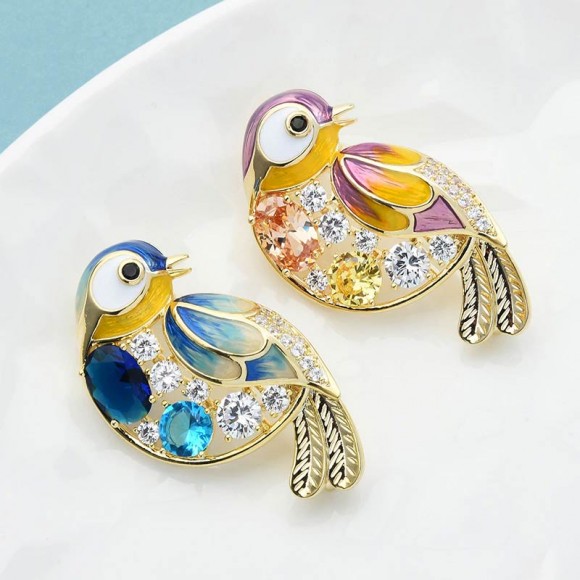 Преміум брошка Пташка