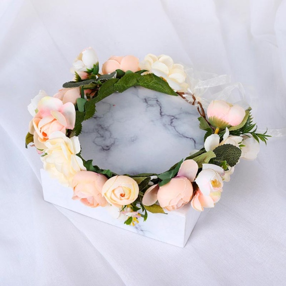 Вінок на голову з квітами Айворі
