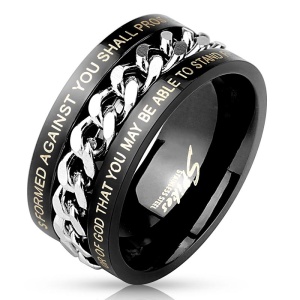 Кольцо из нержавеющей стали с цепочкой Spikes R-M4681K Кольцо из нержавеющей стали с цепочкой Spikes R-M4681K
