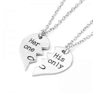 Парный кулон для влюблённых из стали Her one — his only Парный кулон для влюблённых из стали Her one — his only