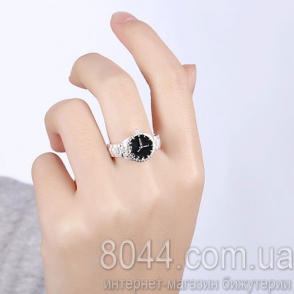 Кільце Годинник - циферблат посріблений