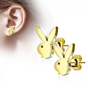 Серьги гвоздики из стали Spikes Playboy Bunny Серьги гвоздики из стали Spikes Playboy Bunny