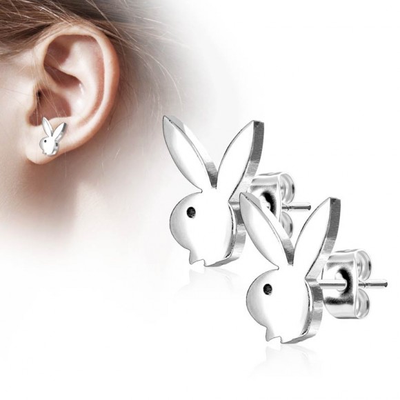 Серьги гвоздики из стали Spikes Playboy Bunny Серьги гвоздики из стали Spikes Playboy Bunny