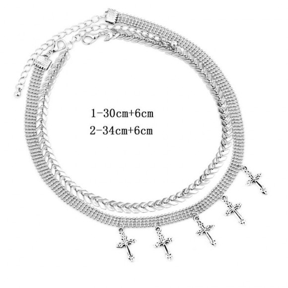 Чокер із двох ланцюжків Хрестики