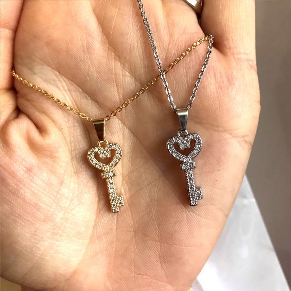 Кулон з ланцюжком Ключик від серця