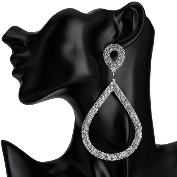 Серьги подвески Каплевидные с кристалами Серьги подвески Каплевидные с кристалами