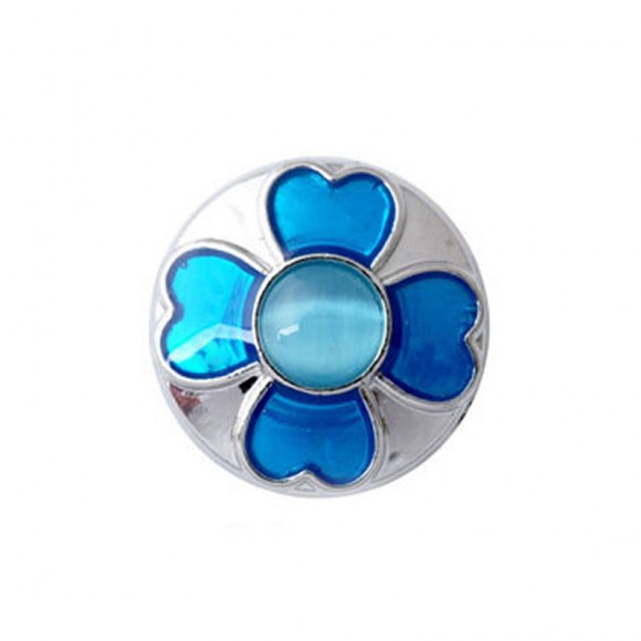 Кнопка для браслета Нуса (Noosa) — Голубой цветок