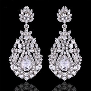 Вечерние серьги с камнями Marie