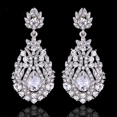 Вечерние серьги с камнями Marie