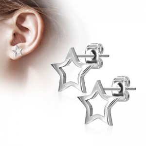 Серьги гвоздики из стали Spikes Звезда SE2423 Серьги гвоздики из стали Spikes Звезда SE2423