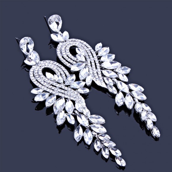 Вечірні сережки з камінням Грація Вечірні сережки з камінням Грація