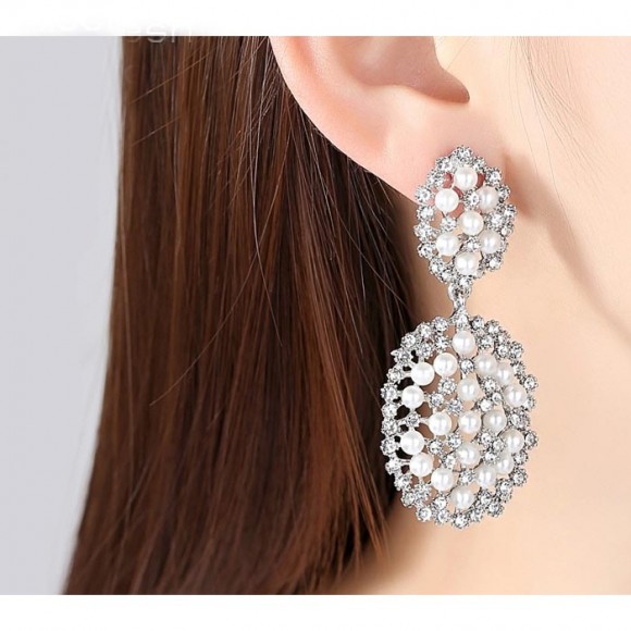 Свадебные серьги с жемчугом Айлин