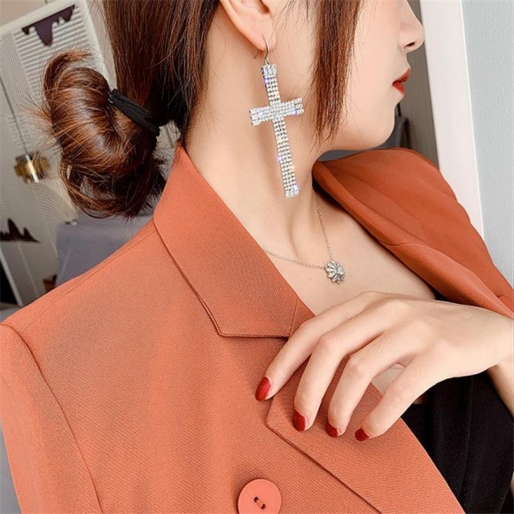 Серьги висячие Кресты