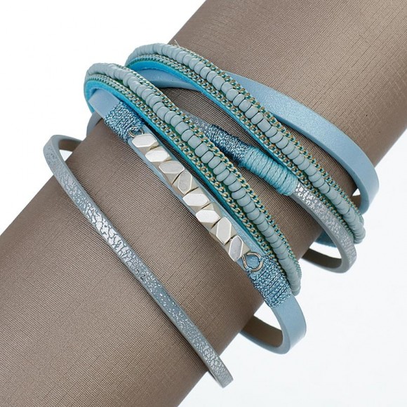 Жіночий шкіряний браслет Лагуна