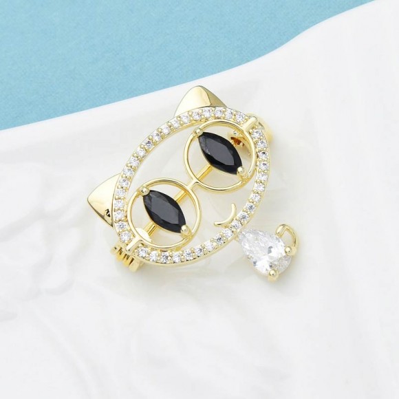 Брошь умная кошка престиж